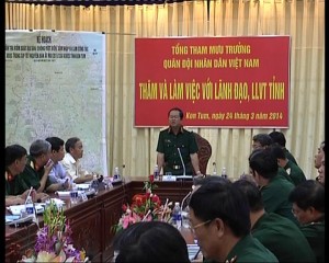 Thượng tướng Đỗ Bá Tỵ làm việc với lãnh đạo tỉnh Kon Tum