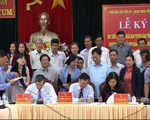 Ký kết Qui chế phối hợp giữa Gan Tuyên giáo Tỉnh ủy, Ban Dân vận Tỉnh ủy và UBND tỉnh Kon Tum
